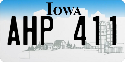 IA license plate AHP411