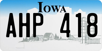 IA license plate AHP418