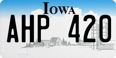 IA license plate AHP420