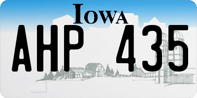 IA license plate AHP435