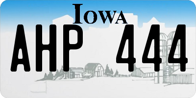 IA license plate AHP444