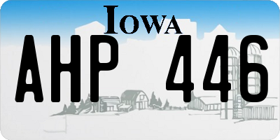 IA license plate AHP446