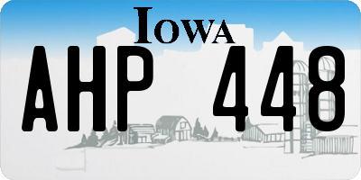 IA license plate AHP448