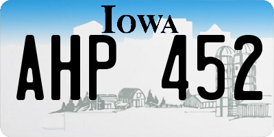 IA license plate AHP452