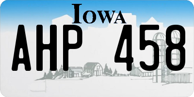 IA license plate AHP458