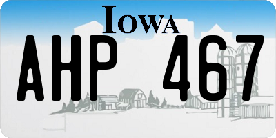 IA license plate AHP467