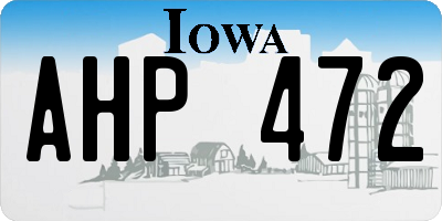 IA license plate AHP472
