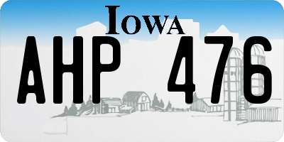 IA license plate AHP476