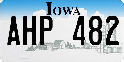 IA license plate AHP482