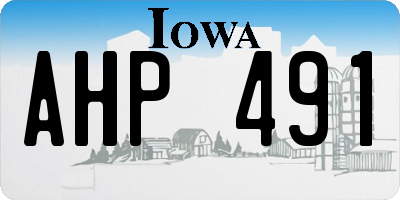 IA license plate AHP491