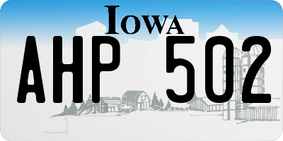 IA license plate AHP502