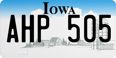 IA license plate AHP505