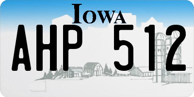 IA license plate AHP512
