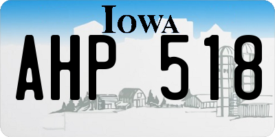 IA license plate AHP518