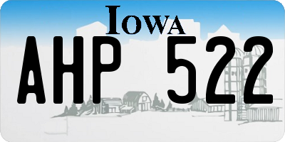IA license plate AHP522
