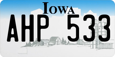 IA license plate AHP533