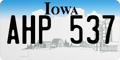 IA license plate AHP537