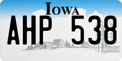 IA license plate AHP538