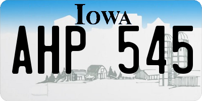 IA license plate AHP545