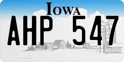 IA license plate AHP547
