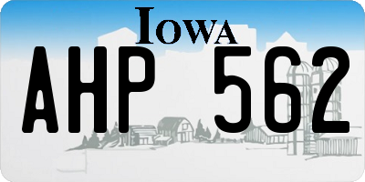 IA license plate AHP562