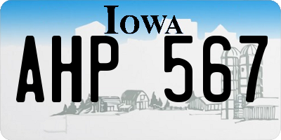 IA license plate AHP567