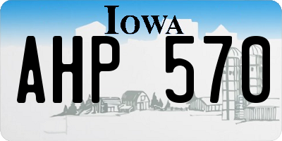 IA license plate AHP570