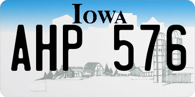 IA license plate AHP576
