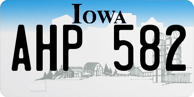 IA license plate AHP582