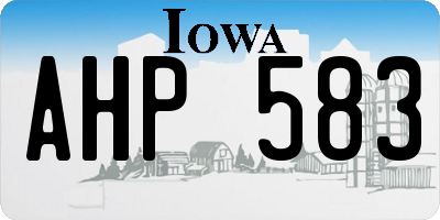 IA license plate AHP583