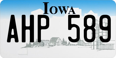 IA license plate AHP589