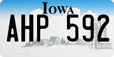 IA license plate AHP592