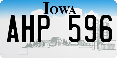 IA license plate AHP596