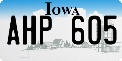 IA license plate AHP605