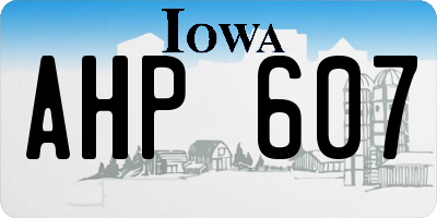 IA license plate AHP607