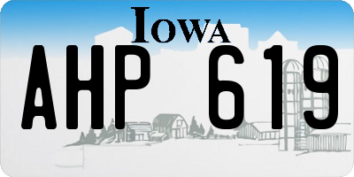 IA license plate AHP619