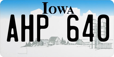 IA license plate AHP640