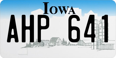 IA license plate AHP641