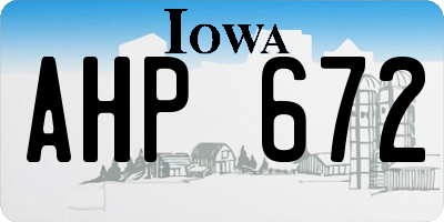 IA license plate AHP672