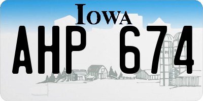 IA license plate AHP674