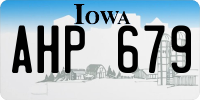 IA license plate AHP679