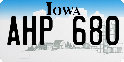 IA license plate AHP680