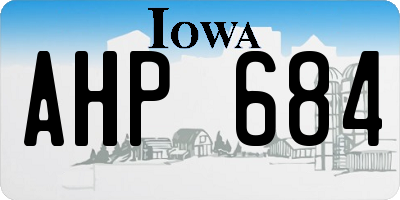 IA license plate AHP684