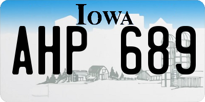 IA license plate AHP689