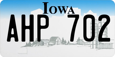 IA license plate AHP702