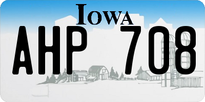 IA license plate AHP708