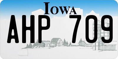 IA license plate AHP709