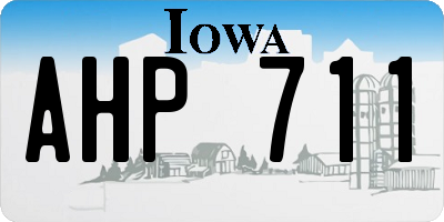 IA license plate AHP711