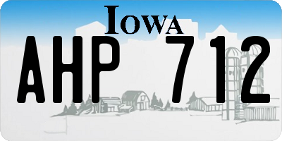 IA license plate AHP712