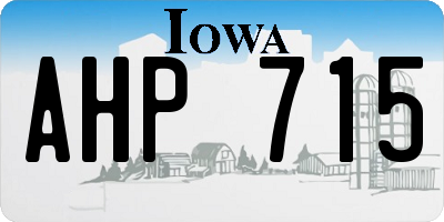 IA license plate AHP715